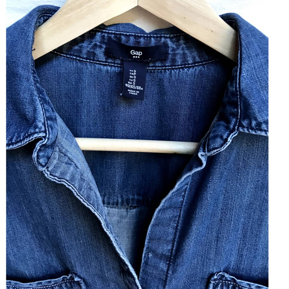 GAP Blue Long Sleeve Denim Dress - Picture 5 of 8